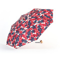 Paraguas de lluvia de color brillante de impresión personalizada personalizada flor